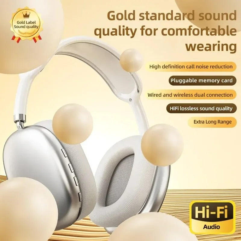 P9 Wireless Bluetooth Headphones | Noise Cancelling | Hi-Fi Stereo Sound | Built-In Mic | Foldable Over-Ear