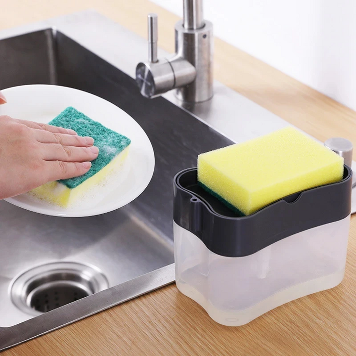 2-in-1 Soap Pump Dispenser with Sponge