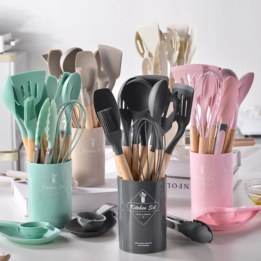 12 Pcs Silicone Cooking Utensils Kitchen