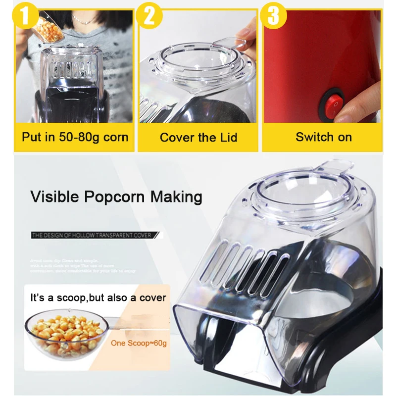 Electric Mini Popcorn Maker – Oil-Free