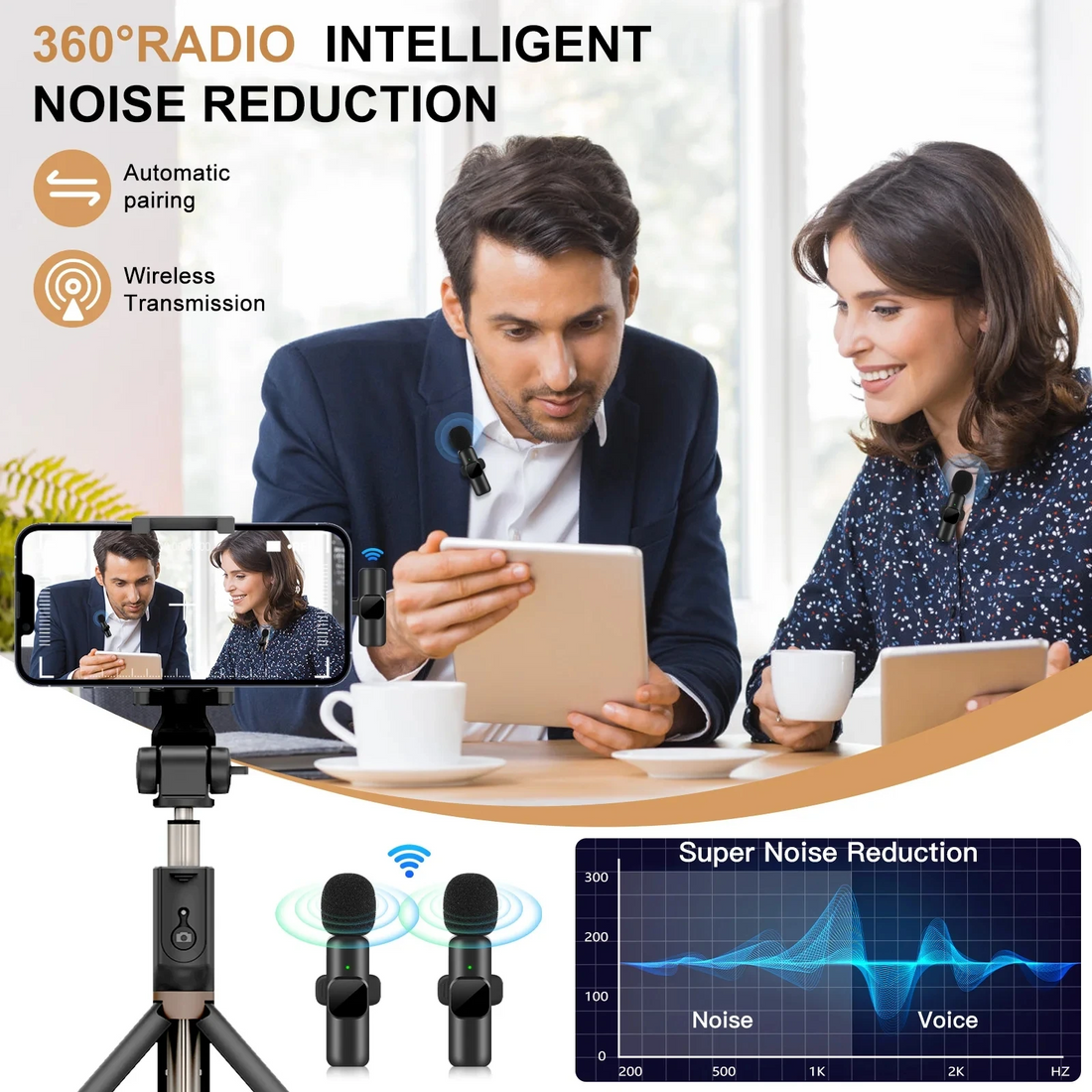 K8 Wireless Microphone – Universal Plug & Play Audio Mic for Live Streaming, Gaming & Vlogging