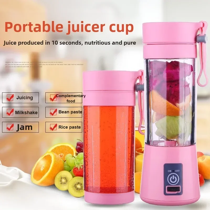 Portable 6-Blade Rechargeable Juice Blender 380ml